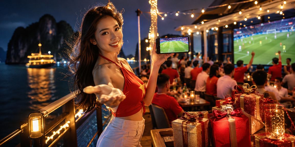 Người dùng tại Hà Nội xem hướng dẫn cá cược bóng đá trên điện thoại cạnh bờ biển