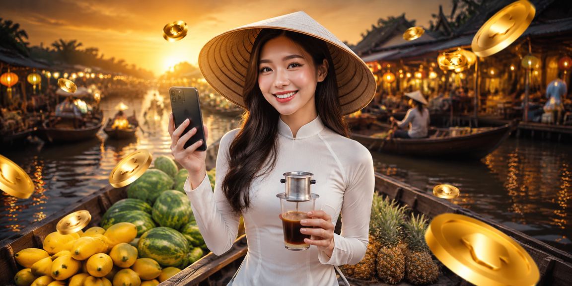 Cảnh người lớn chơi bài bên bờ sông Mekong với ly cà phê Việt Nam